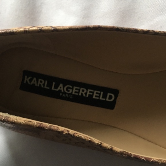 Karl Lagerfeld | Snakeskin-Embossed Leather Ballet Flats - Picture 4 of 10
